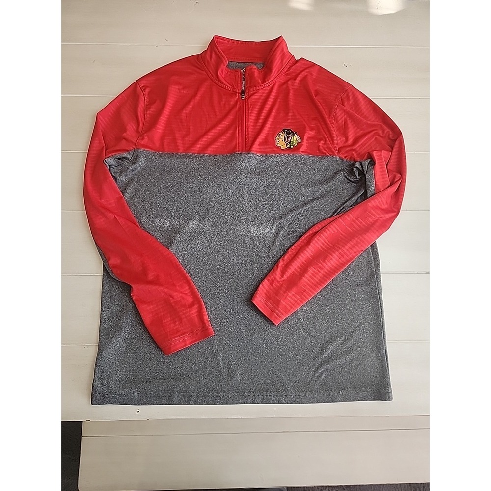 Chicago Blackhawks Fanatics NHL Hockey Mens Size XL Long Sleeve 1/4 Zip Pullover